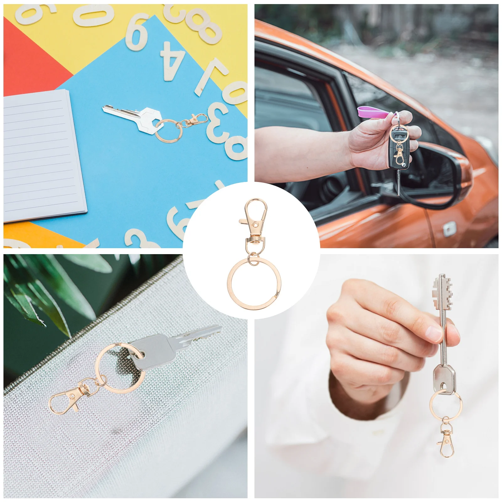 

50pcs Zinc Alloy Keychains Durable H Polished Electroplated Bottle Opener Key Ring Accessories Lobster Clasp Jewelry Craft