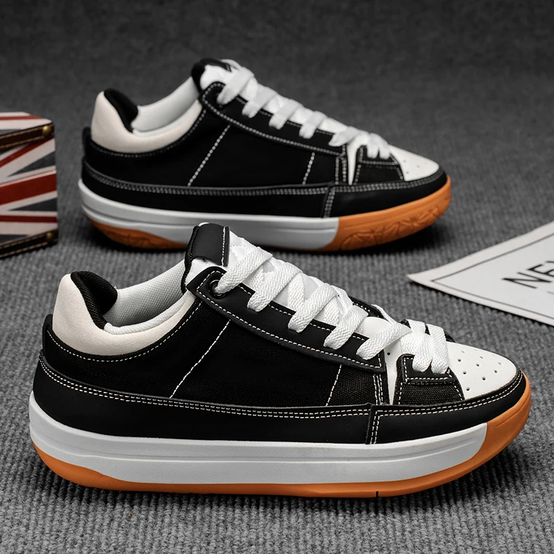 

Unisex Canvas Shoes for Men Casual Wear-resistant Breathable Trendy Men's Sneakers Men Lace-up White Flats Zapatillas De Deporte