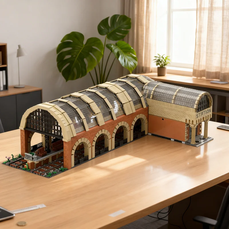 

10331pcs MOC Modular Train Station Streetscape Model Building Blocks DIY Gift Creative Collectible Display Decor Premium Adult