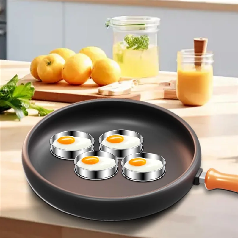 

AEE2-10PCS Набор колец для маффинов премиум-класса на английском языке-4-дюймовая двойная форма из нержавеющей стали для выпечки пирогов и мясников