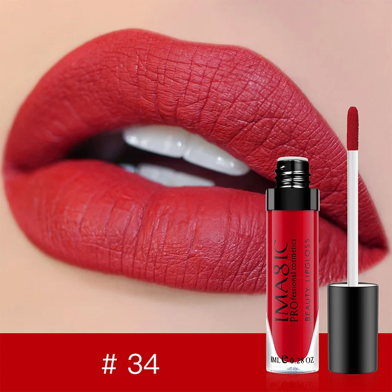 IMAGIC 1pcs matte  Sexy 28 color Matte Lipstick lipgloss Waterproof Long Lasting Gloss Beauty makeup lip gloss fashion lip