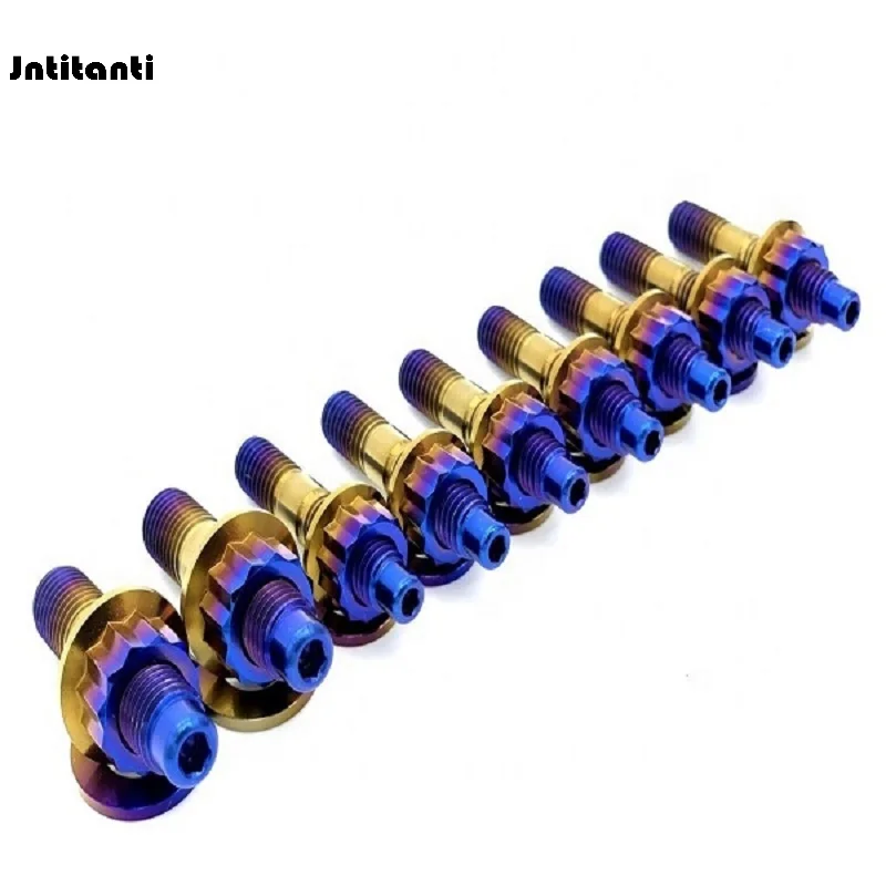 Jntitanti  Gr5 Titanium Exhaust Manifold stud kit turbo stud screws M6 M8 M10 with nut and washer