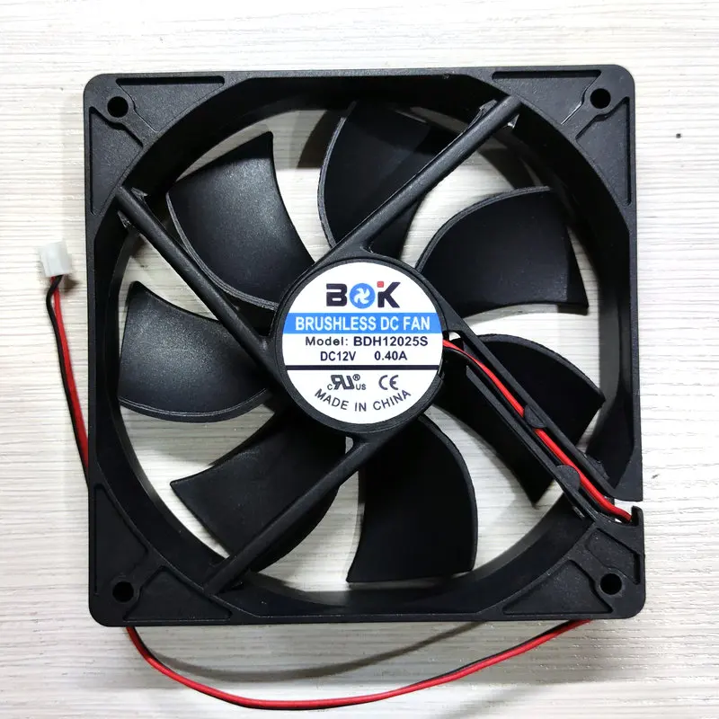 

New BDK BDH12025S DC12V 0.40A 120x120x25MM 12cm 2Lines Computer Cooling Fan