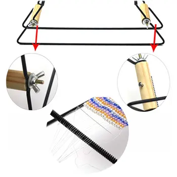 Stainless Steel and Wood Weaving Beading Loom for Jewelry Bracelets Necklaces Make DIY Handmade Knitting Machine Tools Support