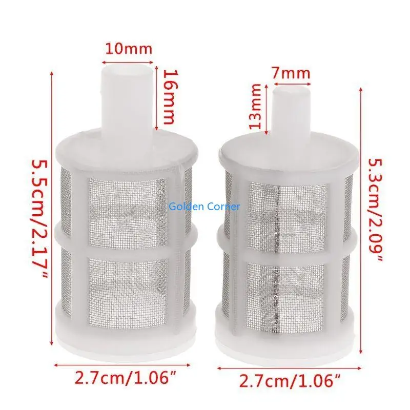 E15D Aquarium Inflow Inlet Filter for 7mm 10mm Tube Stainless Steel Fish Shrimp Guard Mesh Net Fish for Tank Pre-Filter Co