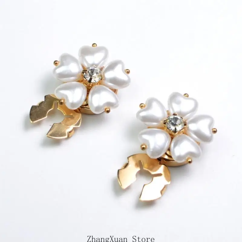 Herz-Blumen-Strass-Knopfabdeckung, Legierungs-Hemd-Manschettenknopf-Clip, dekorativer Manschettenknopf für Kleidungsverzierung – Detail 2