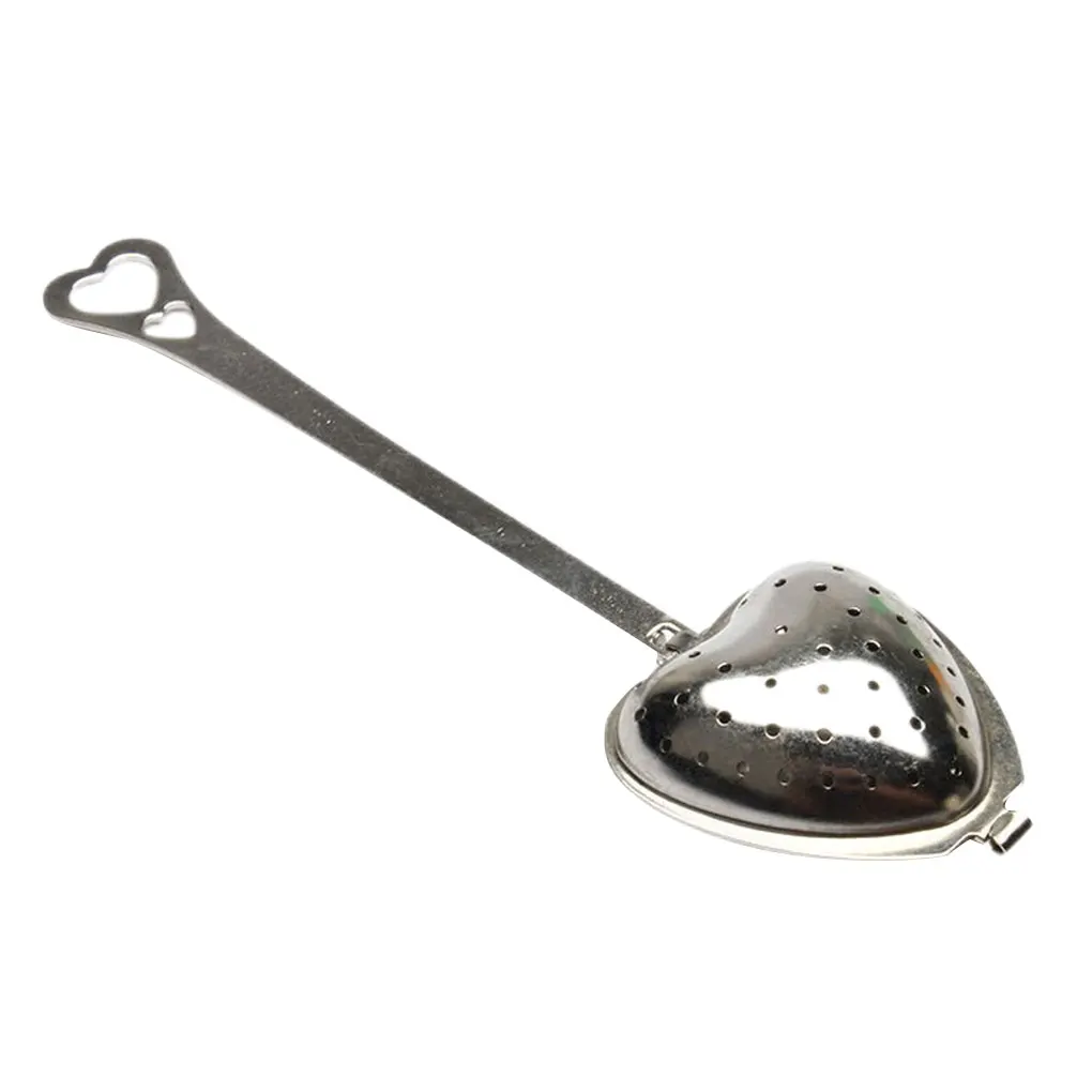 Heart Shaped Stainless Steel Wear-resistant Tea Infuser Spoon Strainer High Temperature Resistance with Steeper Handle