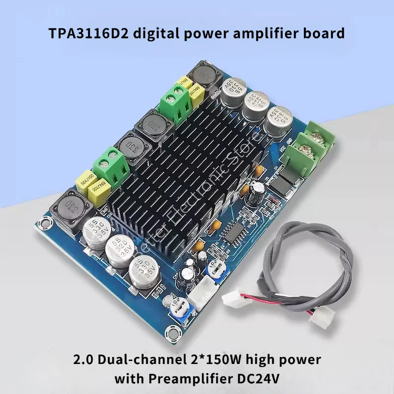 

TPA3116D2 плата цифрового усилителя мощности 2,0 двухканальный 2*150 Вт модуль высокой мощности высокого класса аудио предусилителя