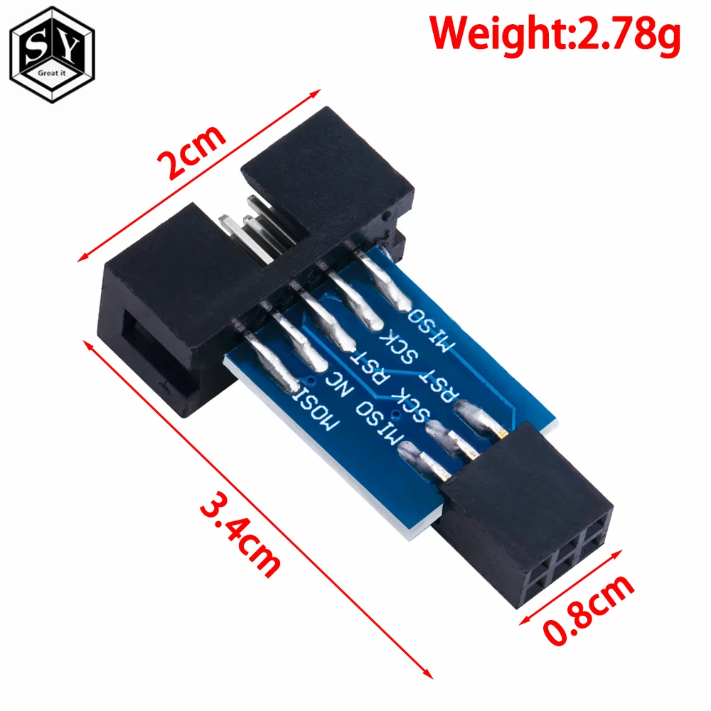 Programador USBASP USBISP AVR, ISP, USB, ASP, ATMEGA8, ATMEGA128, compatible con Win7 64, 1 unidad