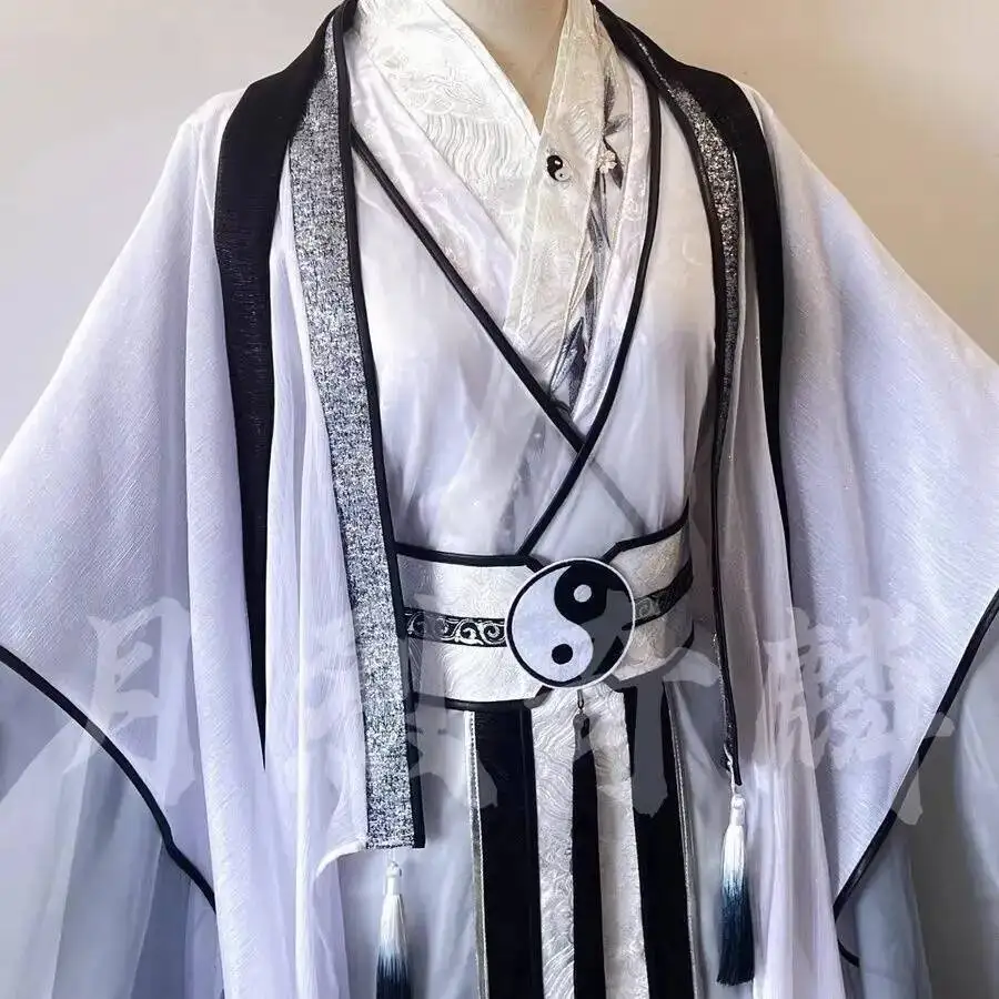 زي أداء الهالوين مو داو زو شي مشتقة شياو شينغشين كوسبلاي متعدد الاستخدامات هانفو أبيض أسود فستان على الطراز القديم