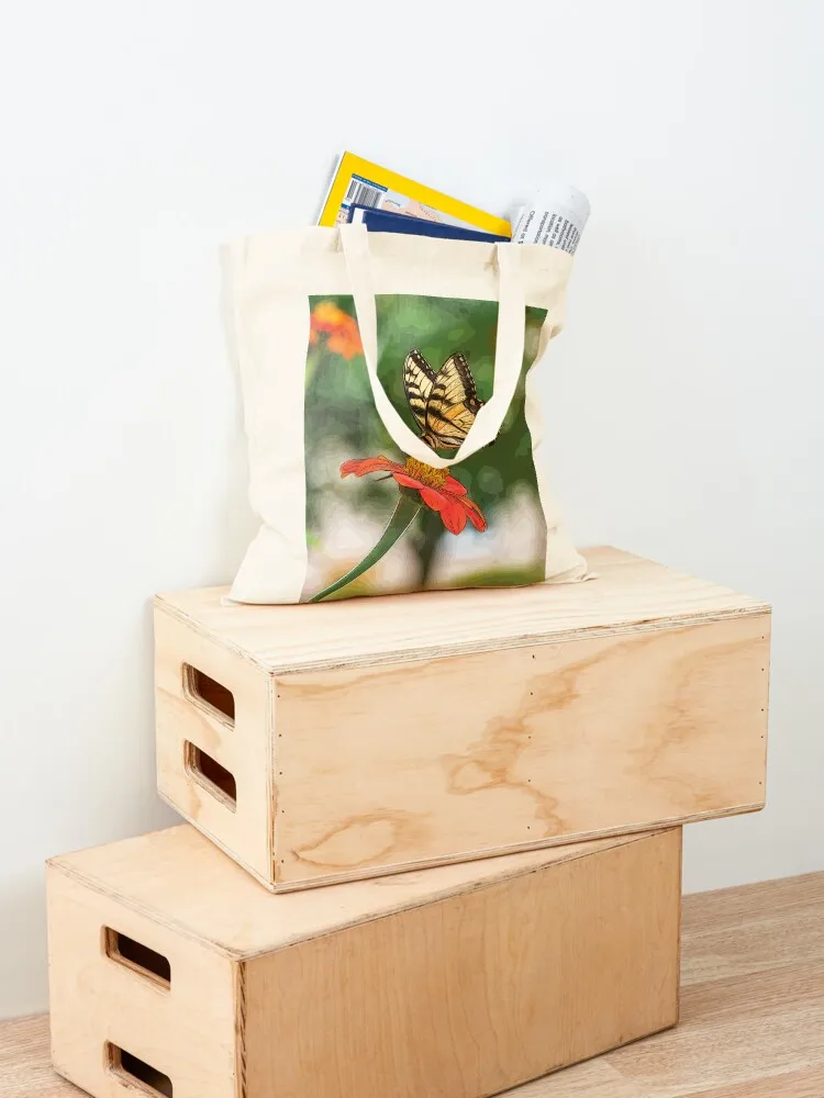 Tiger swallowtail butterfly on Mexican sunflower - Tote Bag shopping cart bags Eco bag woman shopping bag Shopping bags