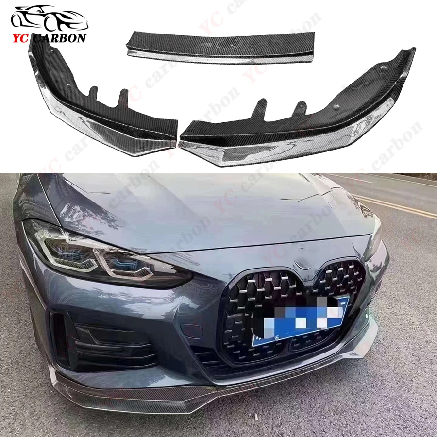 For BMW 4 Series G22 G23 Carbon Fiber  Front lip Car Front Bumper Diverter Spoiler Diffuser Front lip chin Car Accessories