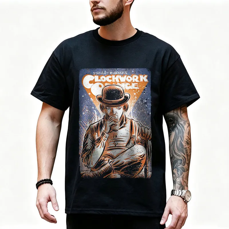 A Clockwork Orange Vintage 90s Graphic T‑Shirt 0907 Dystopian Movie Alex Droogs Print Short Sleeve Punk Gothic Streetwear Tees