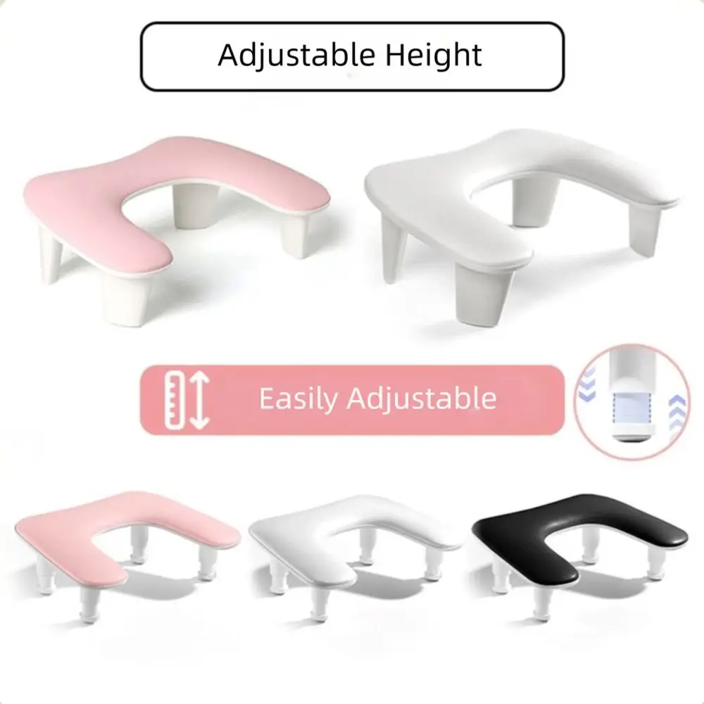 New Nail Manicure Tools Manicure Arm Rest U-Shaped Silicone Nail Armrest Adjustable Height PU Leather Hand Pillow Manicurists