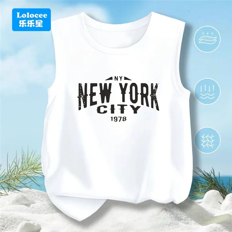 Kids New York City Letter Print Cotton Tank Top Boy' Summer Underwear Children Vest Sports Tees Sleeveless T-Shirt ZMNY2