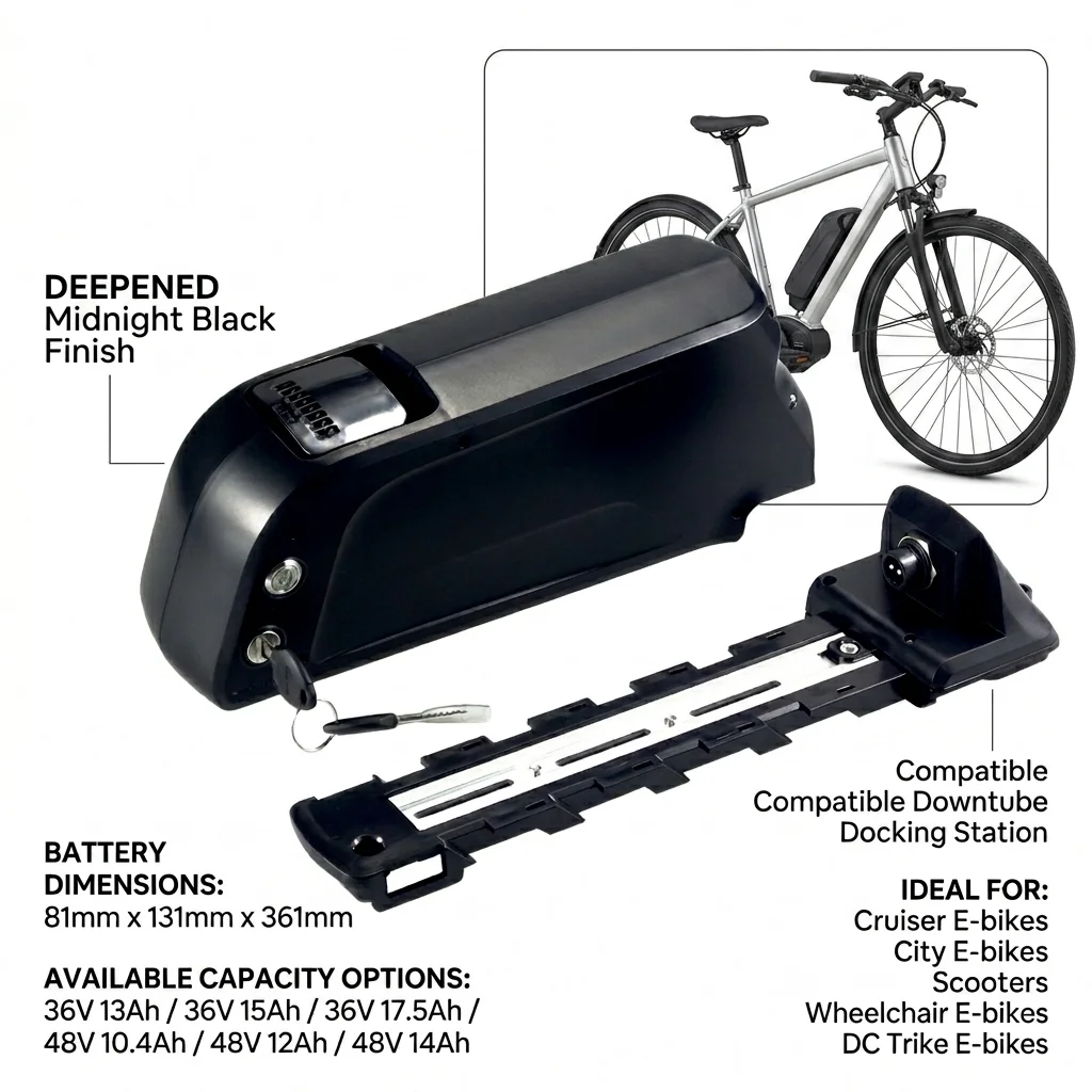 

Cruiser city scooter Wheelchair Lithium ebike battery 36V 48V 10.4AH 13AH 15AH for DC Trike electric bike