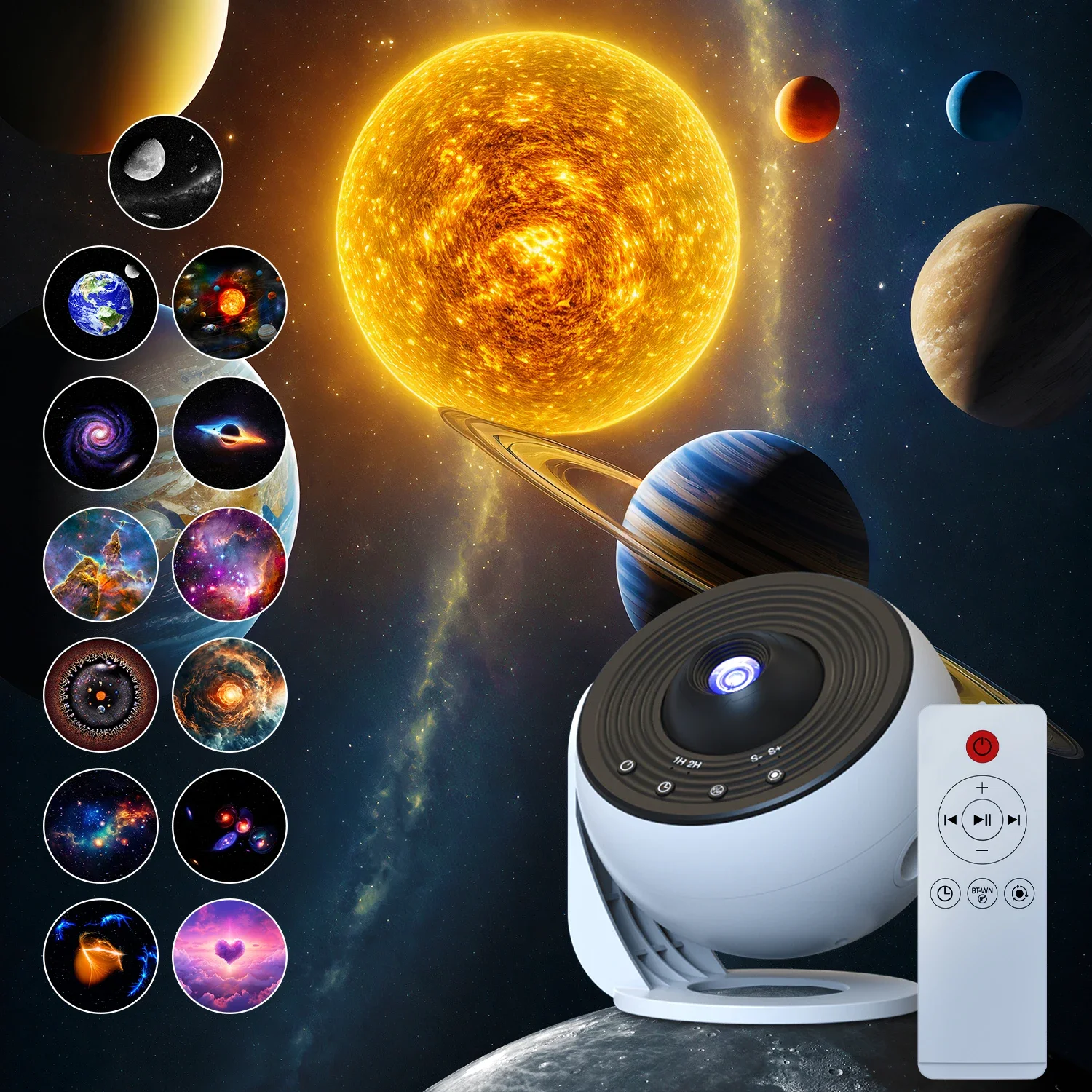 

Galaxy Star with Bluetooth Projector 4K HD Night Light 360° Rotation Indoor Projector Bedroom Star Projector with Remote Control