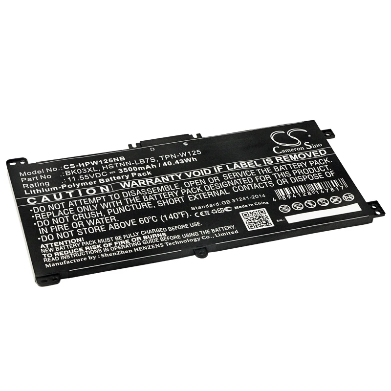 

Li-Polymer Notebook, Laptop Battery for HP,11.55v,3500mAh,Pavilion X360 14-BA013NL Pavilion X360 14-BA102NX,BK03XL HSTNN-LB7S