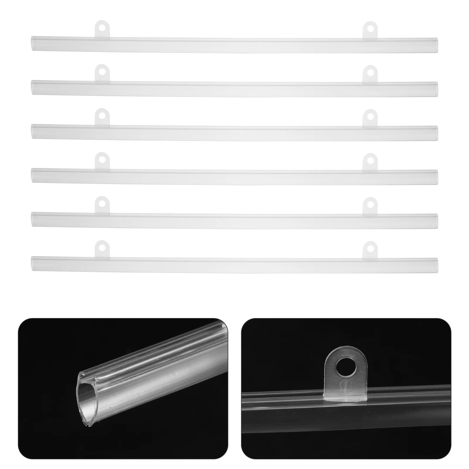 10 Pcs Suspension Rod Scroll Frame for Painting Hanger Pvc Poster Support Flagpole Hanging Strip Transparent