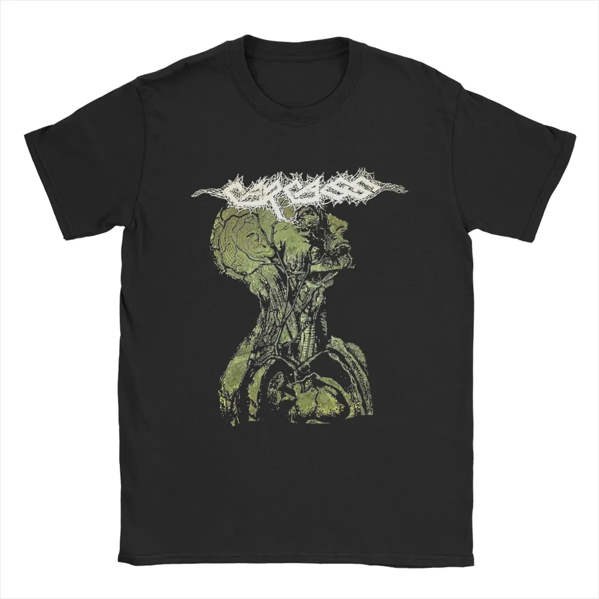 

Men T-Shirts Carcass Vintage Cotton Tees Short Sleeve T Shirts Round Collar Tops 4XL 5XL