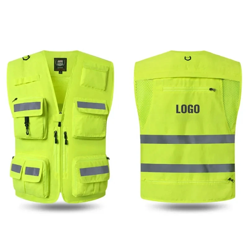 

High Visibility Reflective Safety Reflective Vest Personalized Customized Night Cycling Work Clothes For Construction Workers