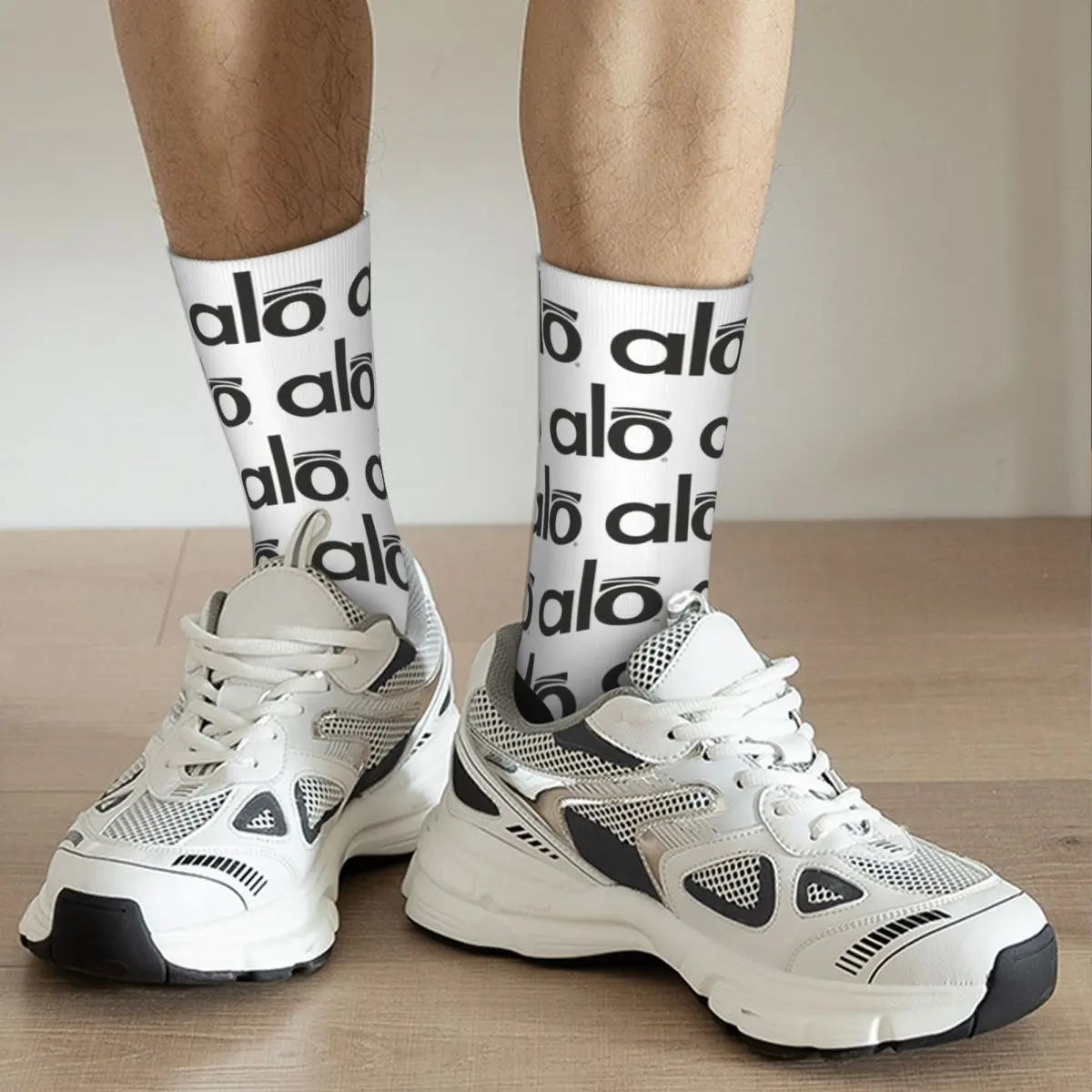 Chaussettes de basket-ball unisexes, logo Aloo cool, chaussettes d'équipage en polyester, absorbant la sueur