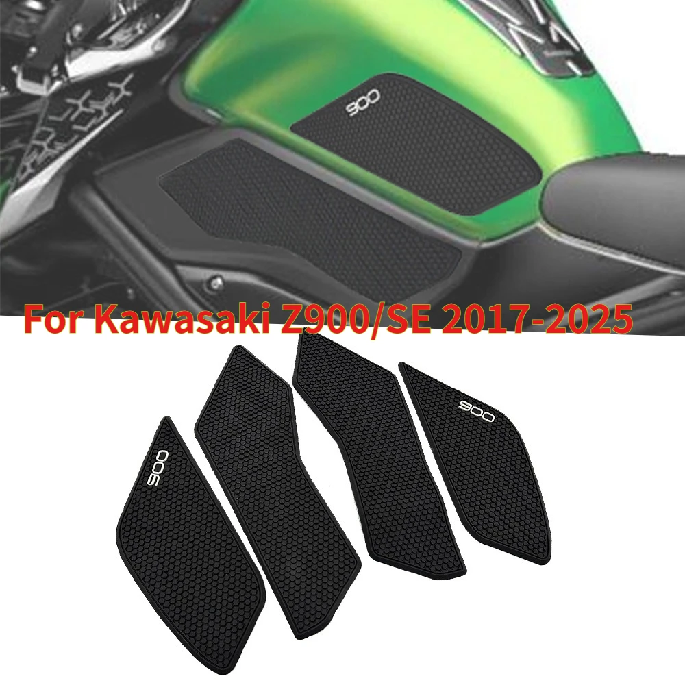 

For Kawasaki Z900/SE 2017-2025 Motorcycle Modification Fuel Tank Rubber Protective Sticker Fish Bone Side Anti-skid Sticker
