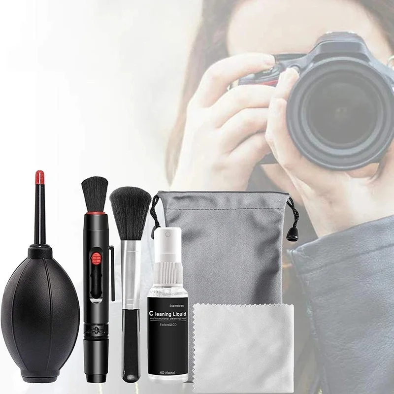 6 In 1 Digital Mirrorless Camera Cleaning Pen Brush Set Laptops Screen Keyboard For DSLR Cameras Canon Nikon Lens Cleaning Kit
