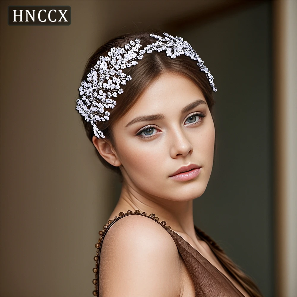 HNCCX Handmade Bridal Beaded Hair Hoop Girls Rhinestone Headdress Bride Women Hair Accessories Bride Headwear Hair Band CP644