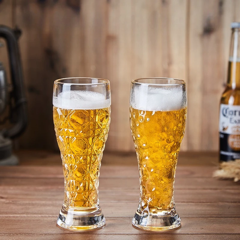 Creative engraved glass beer cup Household high-value engraved craft brewing cup Draft beer cup Large-capacity drinking cup