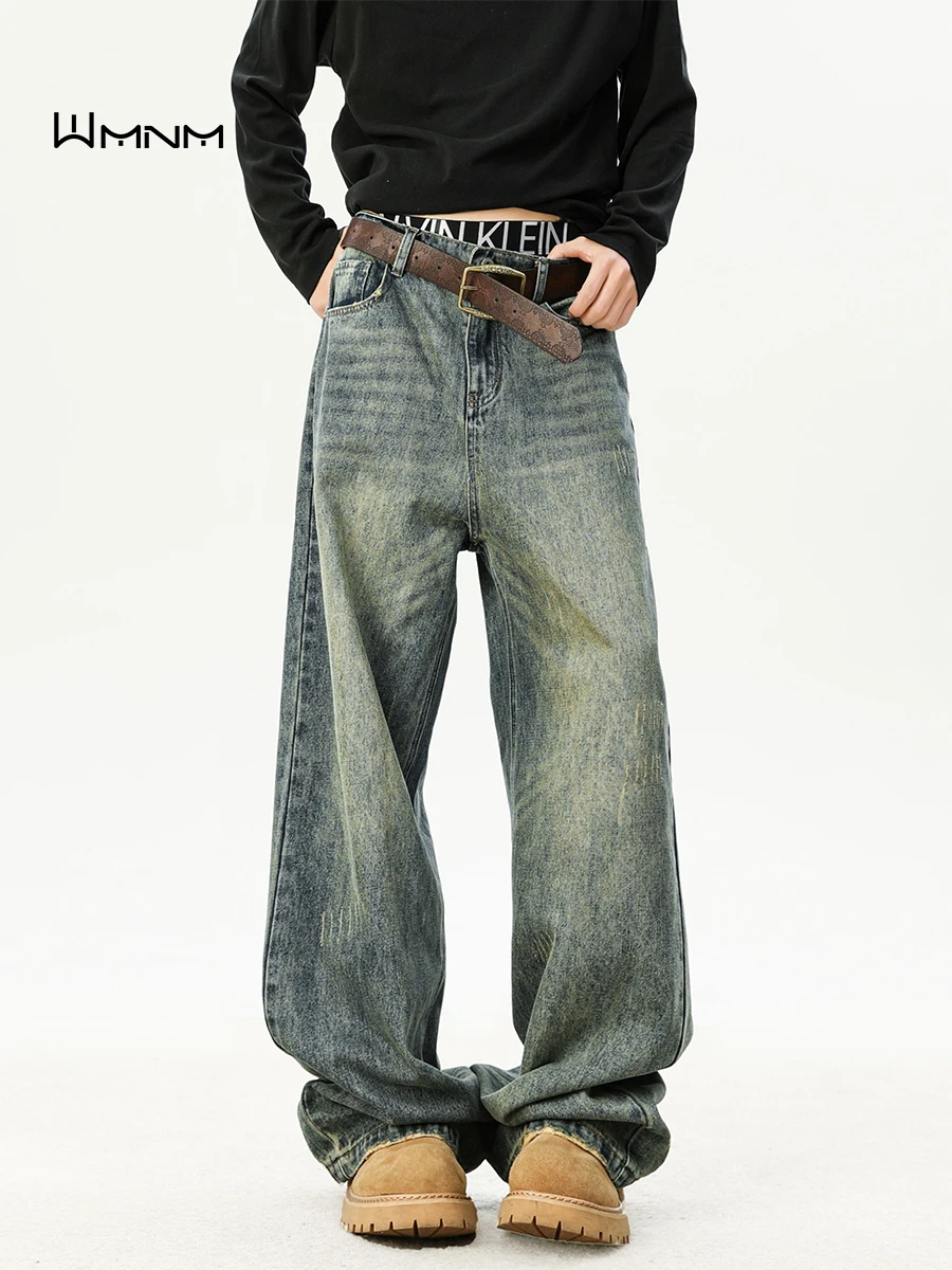 

American Style Cleanfit Wide Leg Men's Jeans Spring Autumn Wash Versatile Loose Straight Tube Pants Fashion Urban Youth