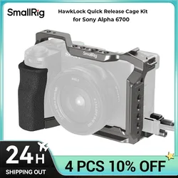 SmallRig A6700 Camera Cage HawkLock Quick Release Cage Kit for Sony Alpha 6700 with Cable Clamp Arca-Swiss Plate for DJI RS4 Pro