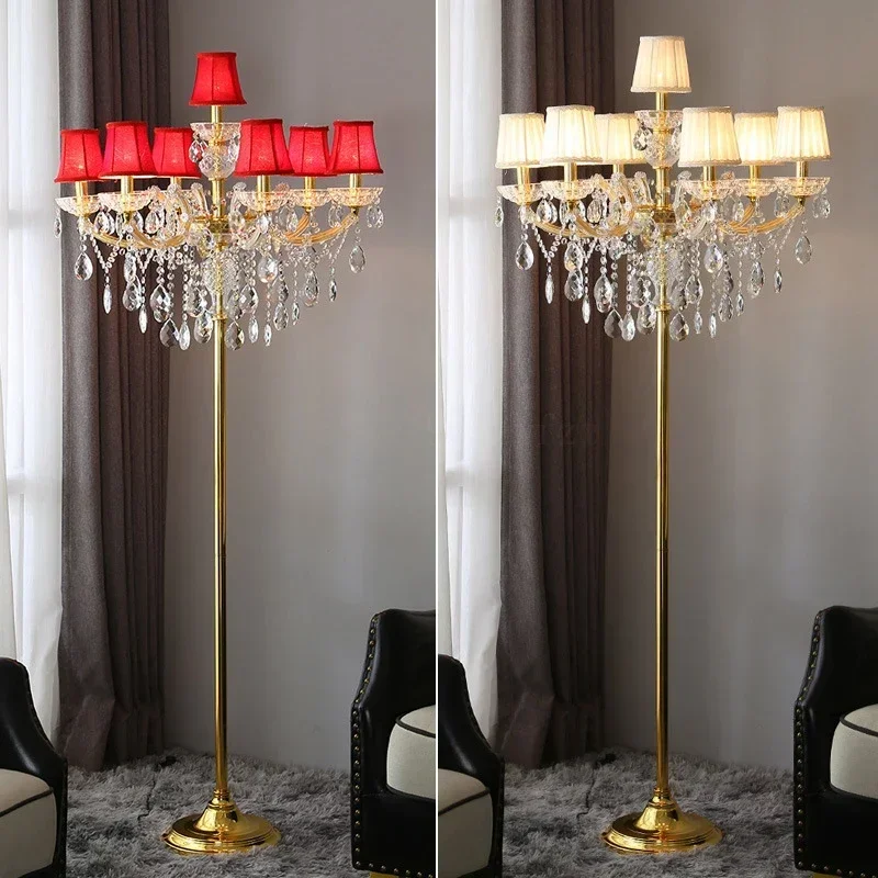 Scandinavische moderne luxe kristallen tafellamp binnenverlichting Amerikaanse woonkamer decor tafellamp slaapkamer nachtkastje gouden vloerlamp