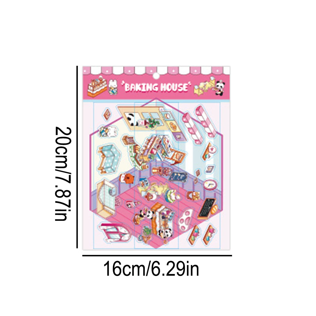 3pcs Fairy Tale Town 3D Landscape PET Stickers, DIY Creative Miniature Pattern Design for Planner Decoration and Puzzle Stickers