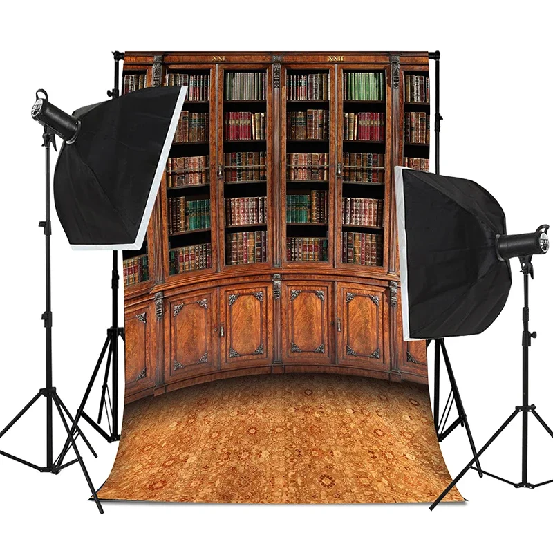 파티 사진 촬영 배경 천, 도서관 책장 사진 배경, 졸업 촬영 소품