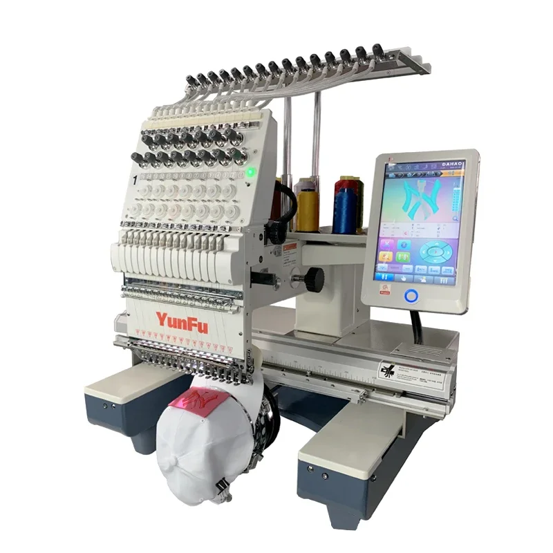 1200 RPM high speed  one head sewing machinery  for cap shirt computer embroidery machine apparel machinery