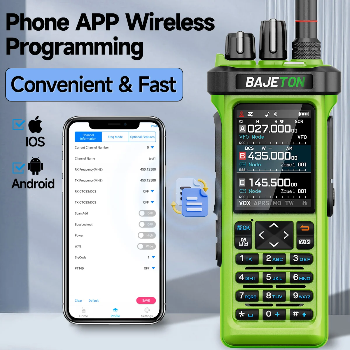 BAJETON BJ-9000 جهاز استقبال لاسلكي AM/FM/CB/LSB/USB/CW مع GPS APRS 10 واط بلوتوث برمجة الهاتف هام راديو RT-950PRO