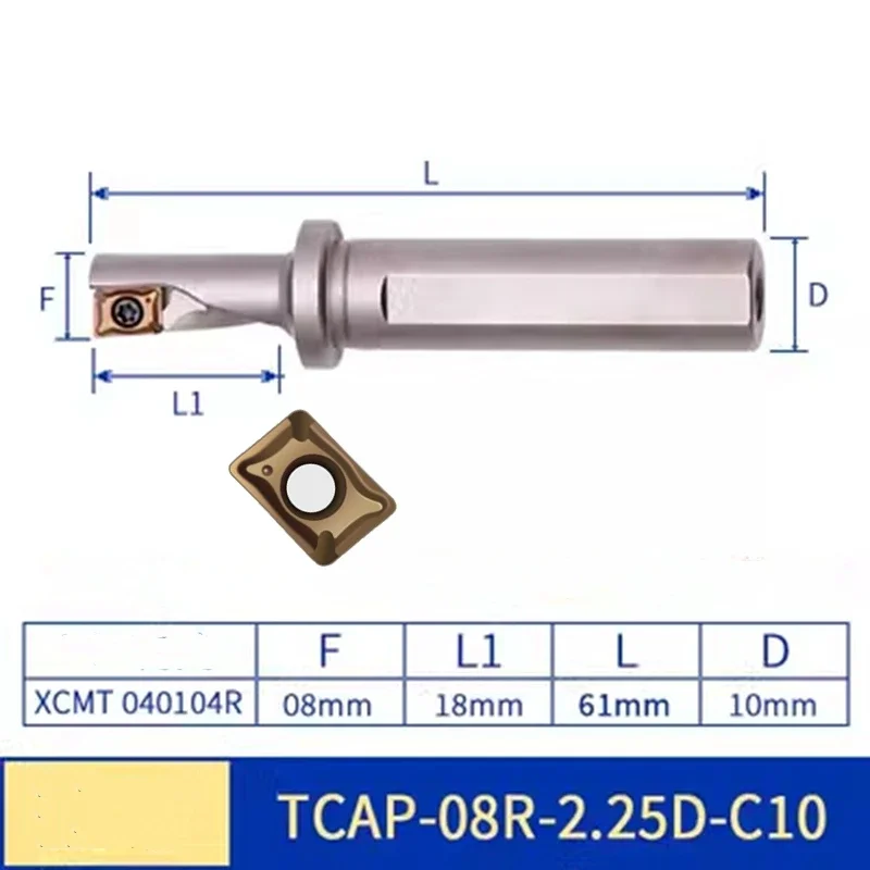 Imagem -06 - Multi-function Pequeno Diâmetro Carbide Insert u Broca Tcap Xcmt040104 Qxmt040104 10 Pcs
