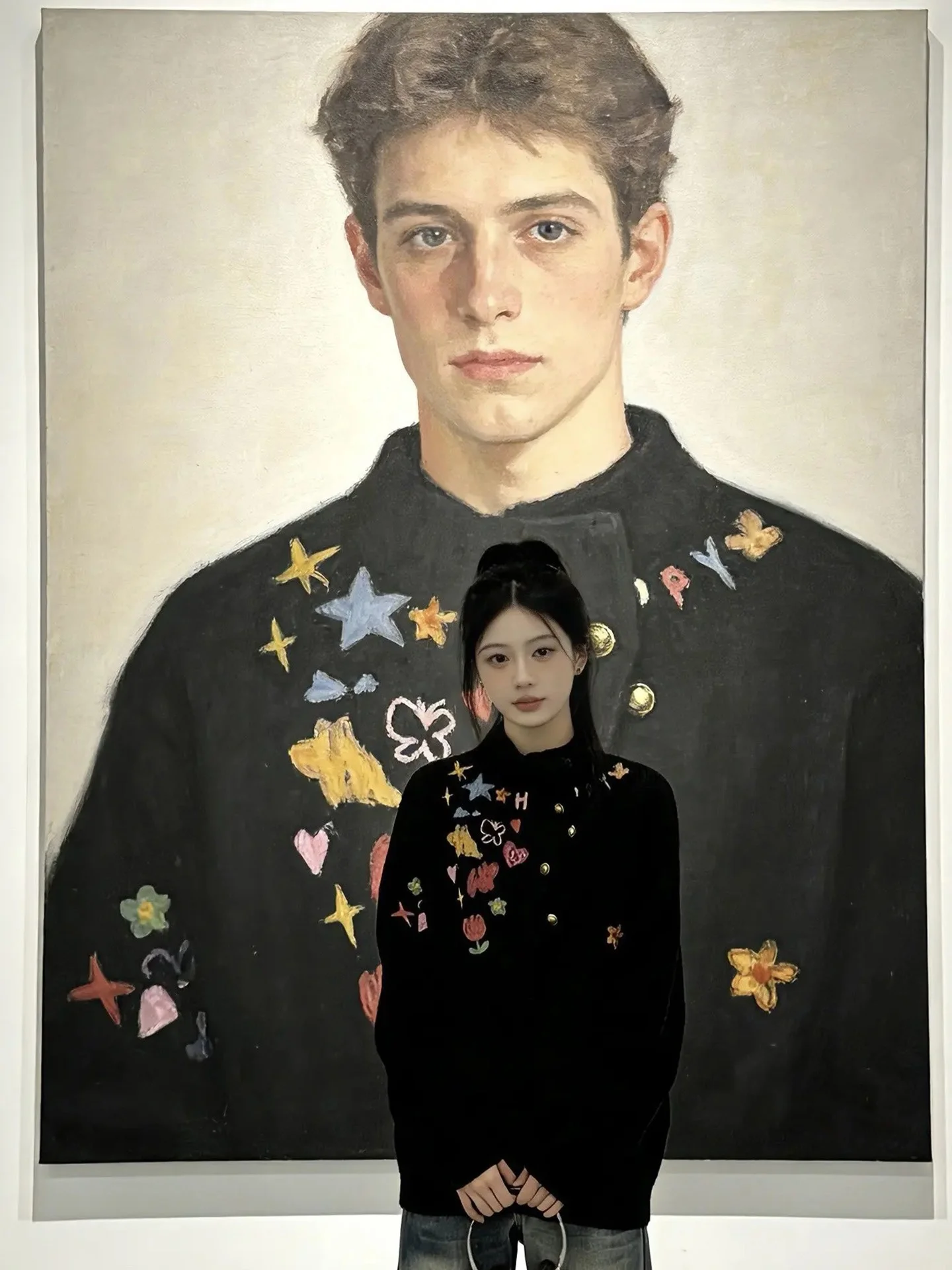 

Повседневный мужской вязаный свитер с принтом, футболка для ношения под одеждой, с нестандартным дизайном пуговиц, весенний сезон, стандартная длина рукава