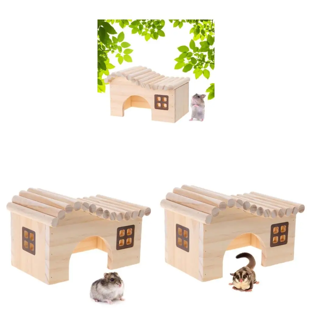  Wooden Waterproof Hamster Hedgehog Anti-mite House Beds Cage Assembly Pet