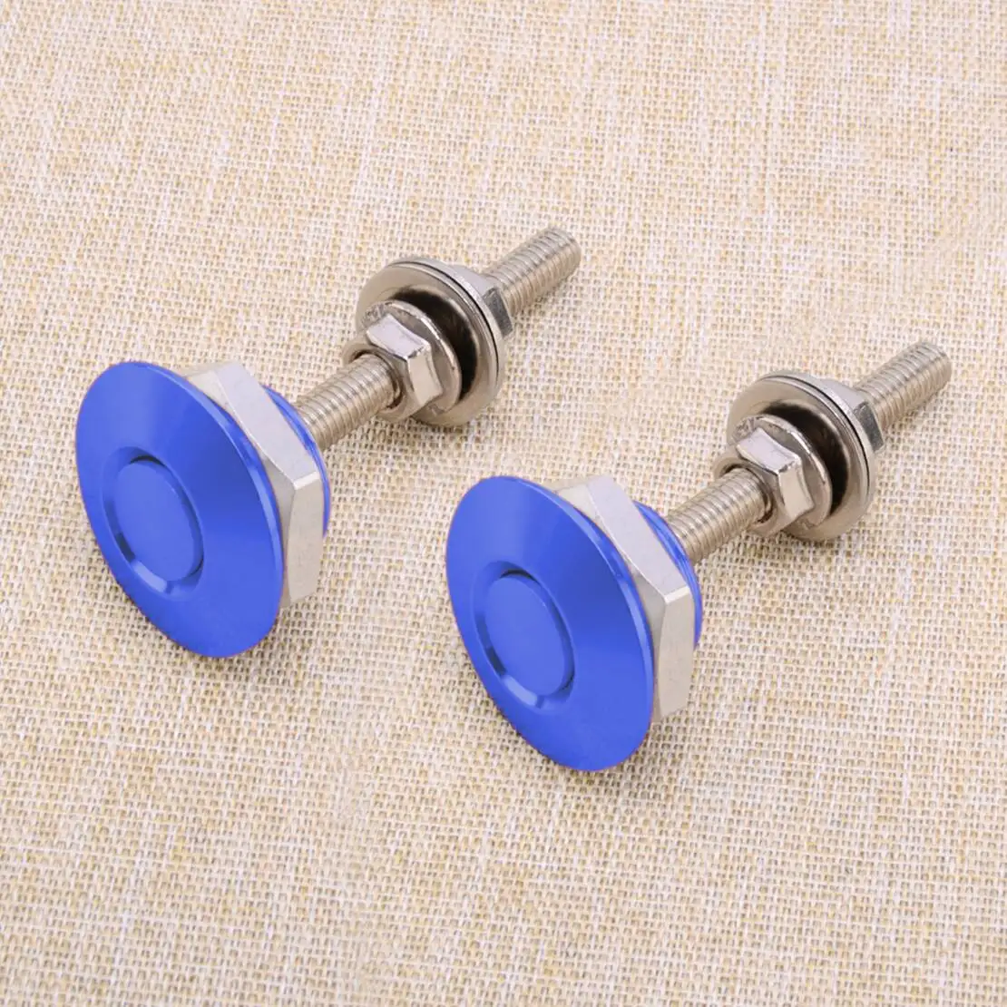 

2pcs Blue 25mm Car Push Button Quick Release Hood Bonnet Pins Lock Clip Bumper Latch Aluminum Alloy fit for Universal