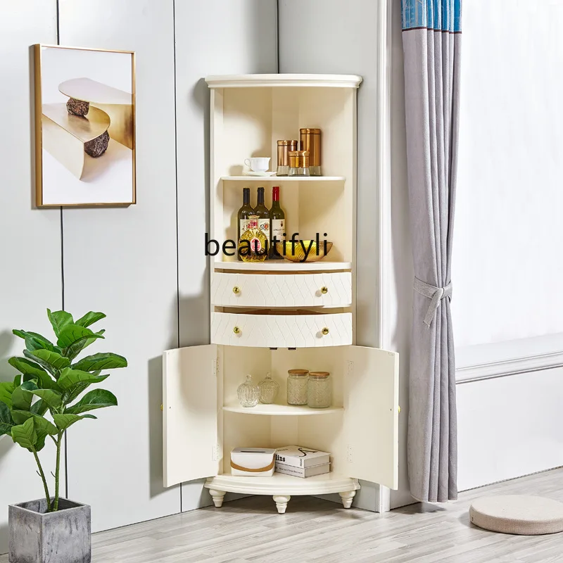 luxury wine cabinet against the wall Modern triangle restaurant Corner cabinet Model room furniture Corner cabinet Wholesale