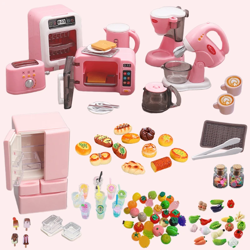 ドールハウスキッチンおもちゃファミリーコスプレ女の子が料理できるミニキッチン用品リアル調理ファミリーおもちゃセット女の子クリスマスプレゼントおもちゃ