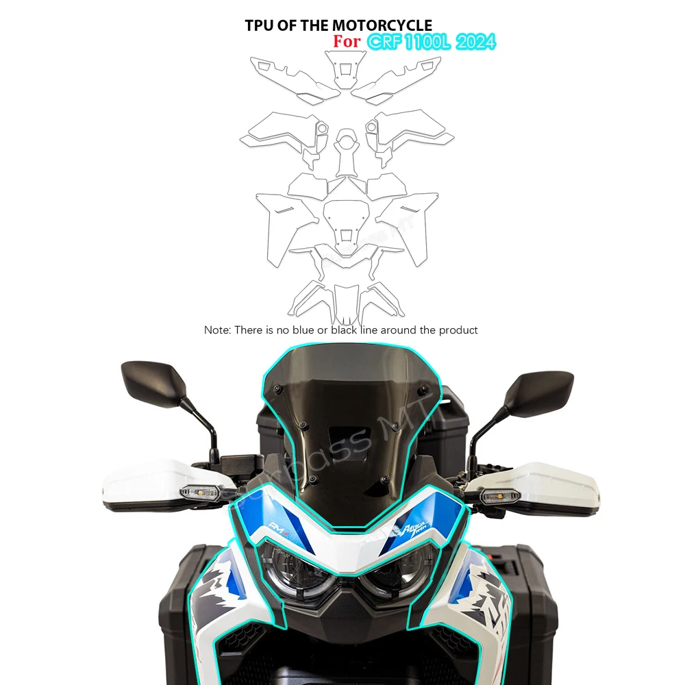 For Honda CRF 1100 L Africa Twin Invisible Fairing Windshield Paint Protection TPU stickers CRF1100L PPF Paint Protective