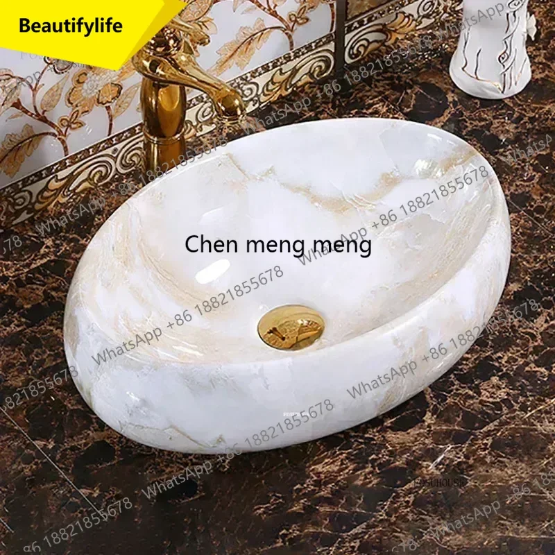 

A17 Европейские умывальники для ванной комнаты в различных стилях: овальные, креативные, простые, настольные, керамические, для туалета и ванной.