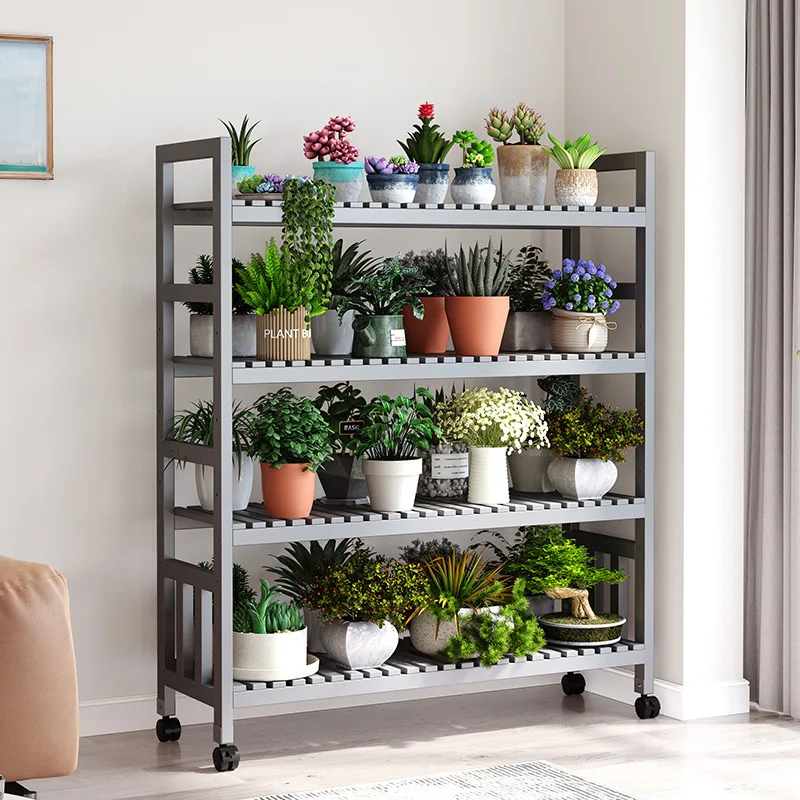 Adjustable Mobile Rolling Plant Stand Plant Rack Pot Shelf Wheels Indoor Outdoor Balcony Patio Garden Living Room Plant Stand