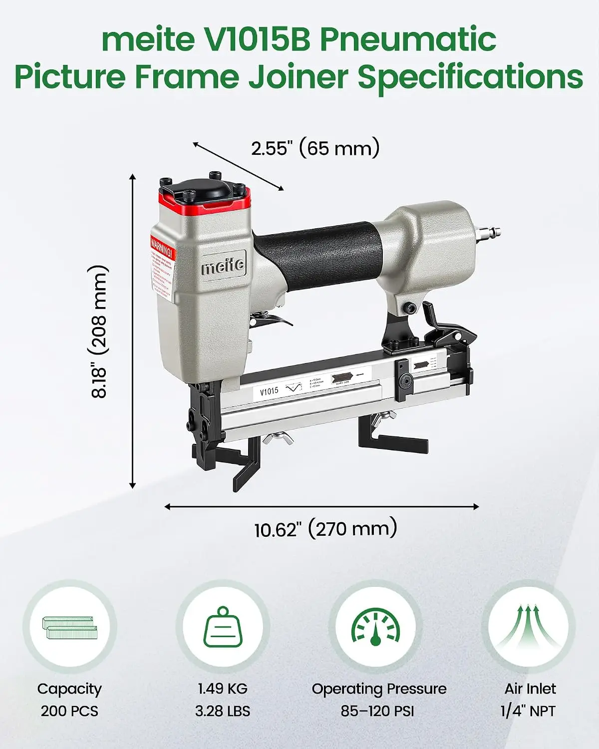 Picture Frame Joiner and Nailer, 9/32-Inch to 19/32-Inch Frame Fastening Tool