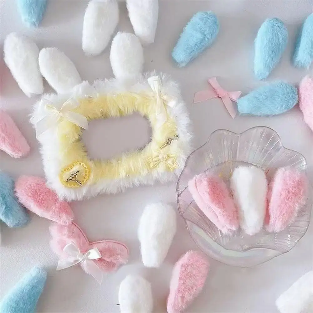 

Multicolored Double-Sided Plush Rabbit Ears DIY Hair Clip Headband Ear Accessories Handmade Card Sleeve Decoration Material