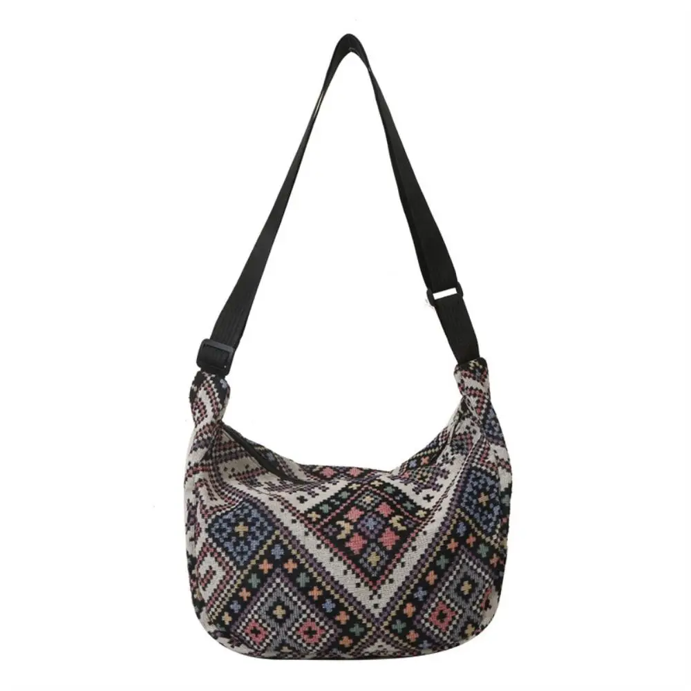 

Large Capacity Ethnic Style Shoulder Bag Bohemian Underarm Bag Canvas Crossbody Bag Storage Bag Korean Style