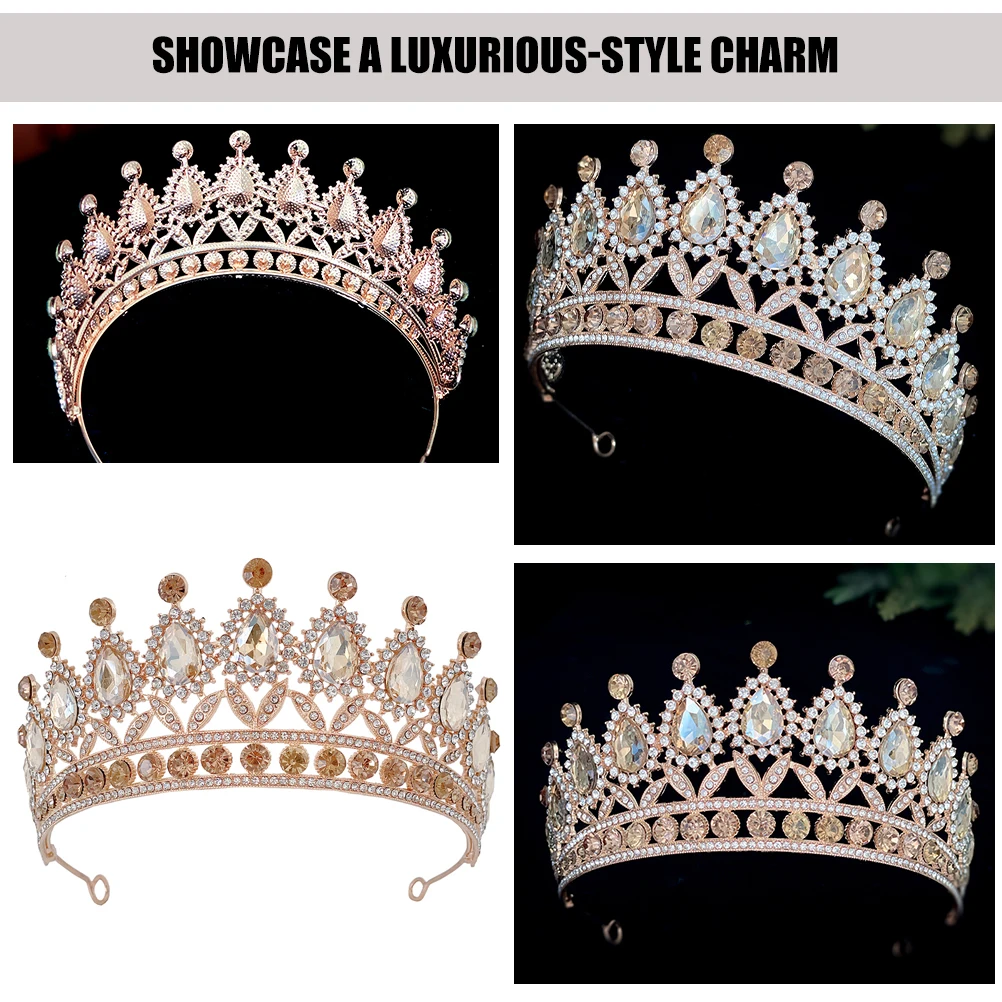 

Bridal Crown Wedding Dress Birthday Party Headband Homecoming Crowns Rhinestone Accessories Durable Lightweight